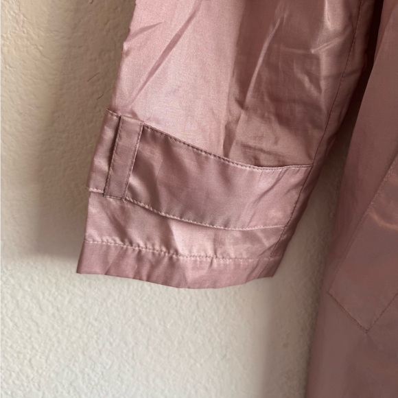Alorna Made In Hong Kong Vintage Pink Rain Trench Coat Polyester Belted - Picture 8 of 13